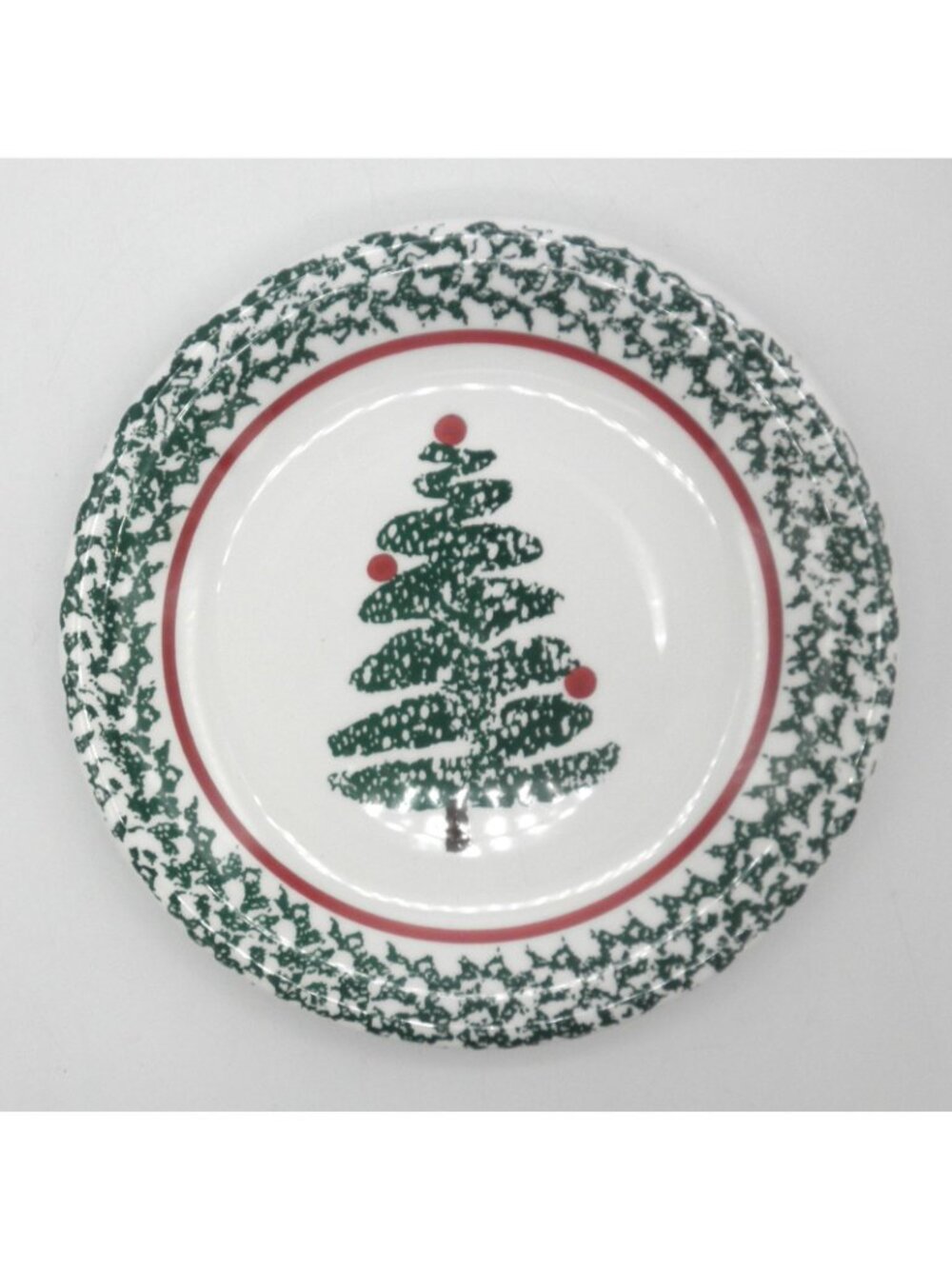 FUO5 by Furio 7-7/8 Inch Salad Plates Spongeware Christmas Set of 4 Pattern FUO5 - Picture 3 of 6